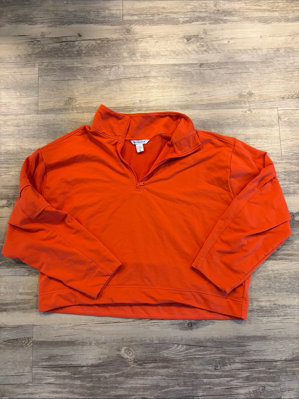 Athleta Women's Orange Half-Zip Pullover Sweatshirt